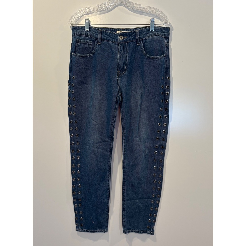 REDİAL Premium Denim Collection Grommet Detail Jeans Blue Size‎ L 40